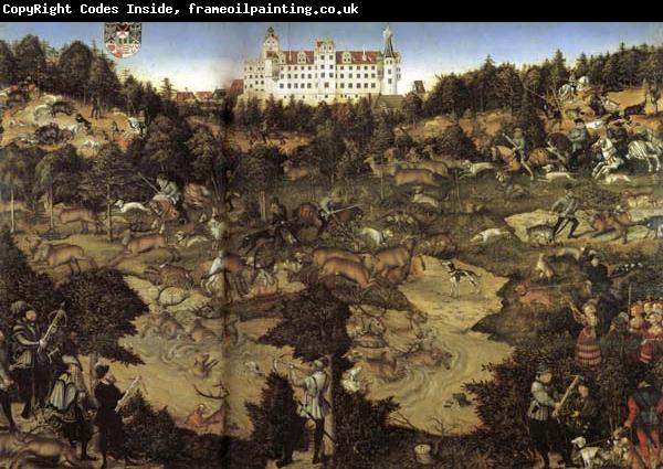 Lucas Cranach AHunt in Honor of Charles V at Torgau Castle